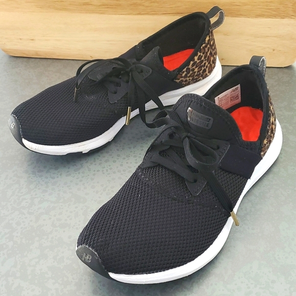 New Balance black and leopard print sneakers - Picture 1 of 4